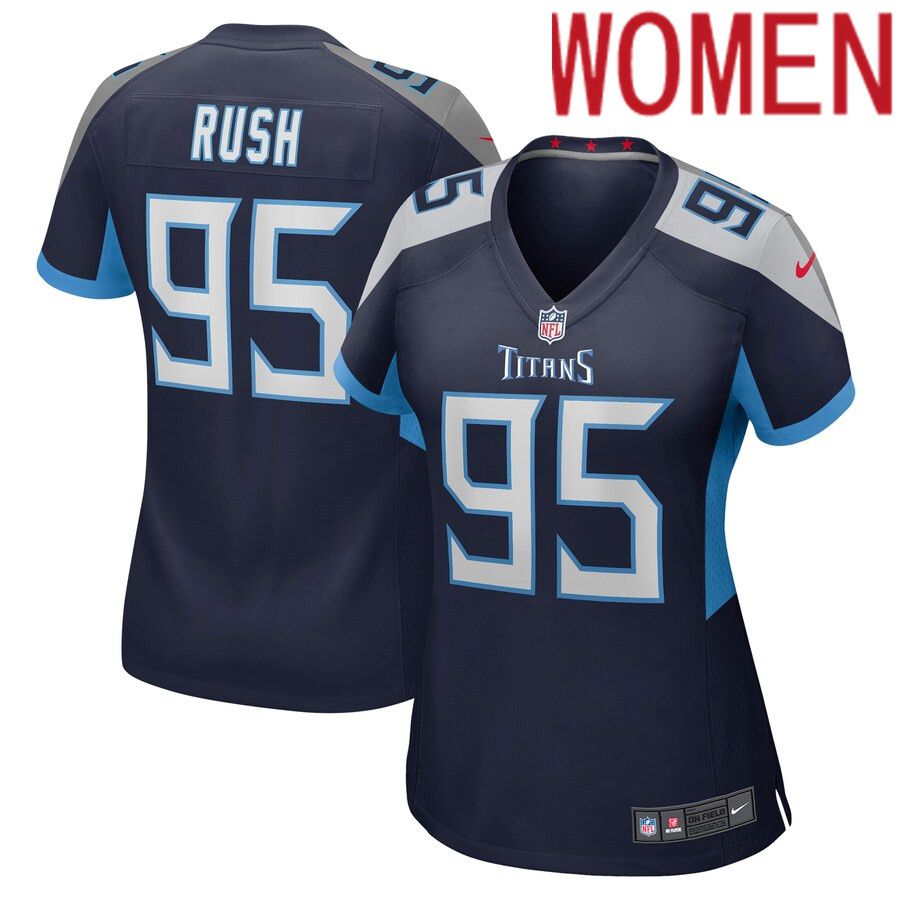 Women Tennessee Titans #95 Anthony Rush Nike Navy Game NFL Jersey->women nfl jersey->Women Jersey